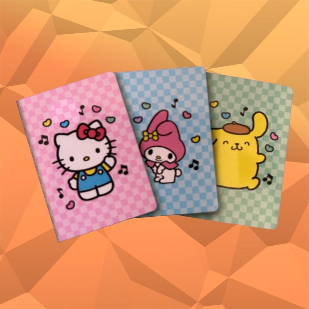 NEW 3pk Hello Kitty Lined Notebooks (80 Pages in Each Notebook) Checkered